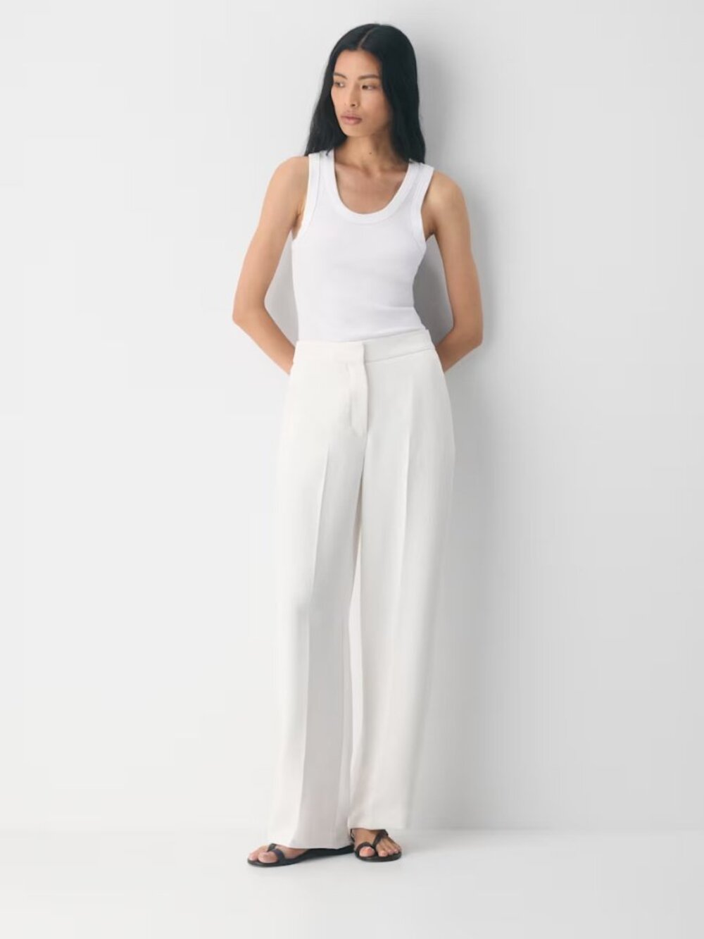 Aritzia The Limitless Pant Crepette Size 10R in Light Birch